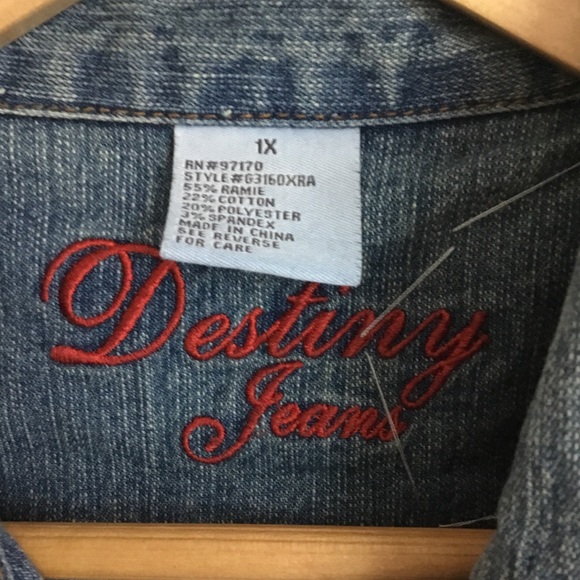 Vintage Destiny Jeans Upcycled Cropped Jean Jacket - Picture 10 of 15